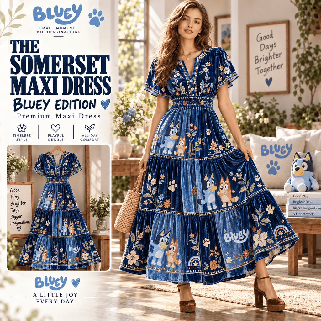 BLU Premium Embroidered Velvet Maxi Dress PTKL