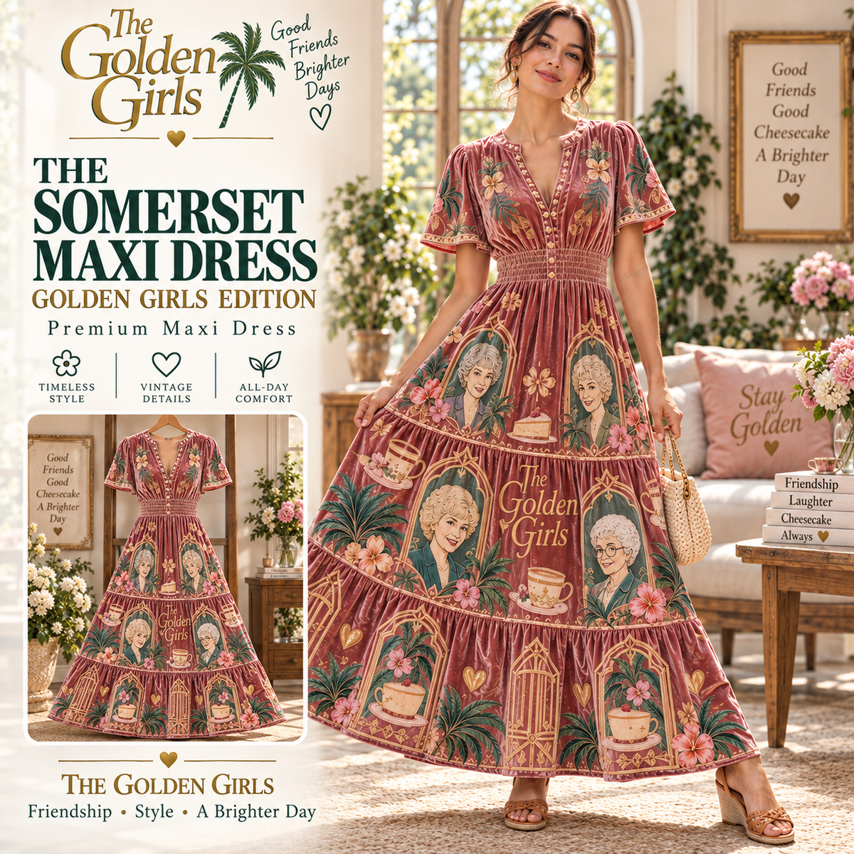 TGG Premium Embroidered Velvet Maxi Dress PTKL
