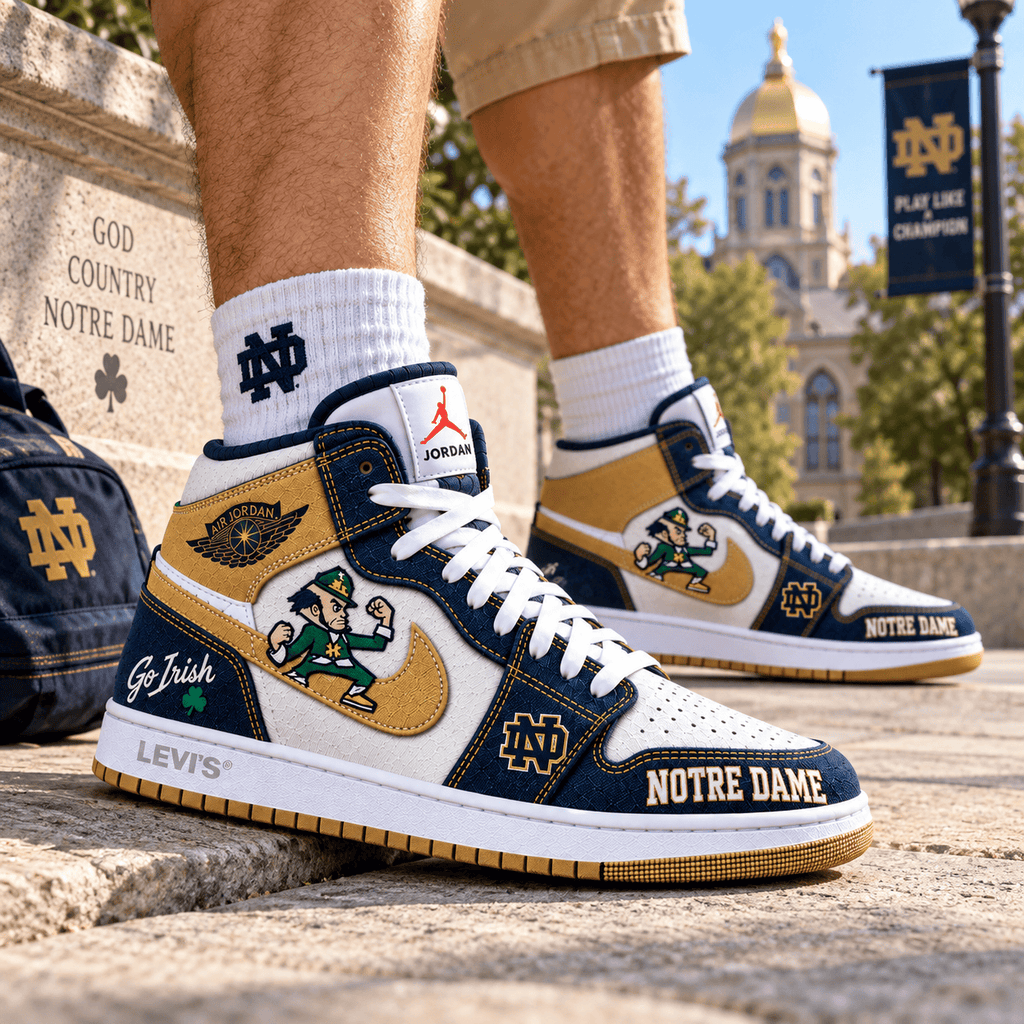 NDFI Premium Denim Embroidered High-Top Sneakers NTNA