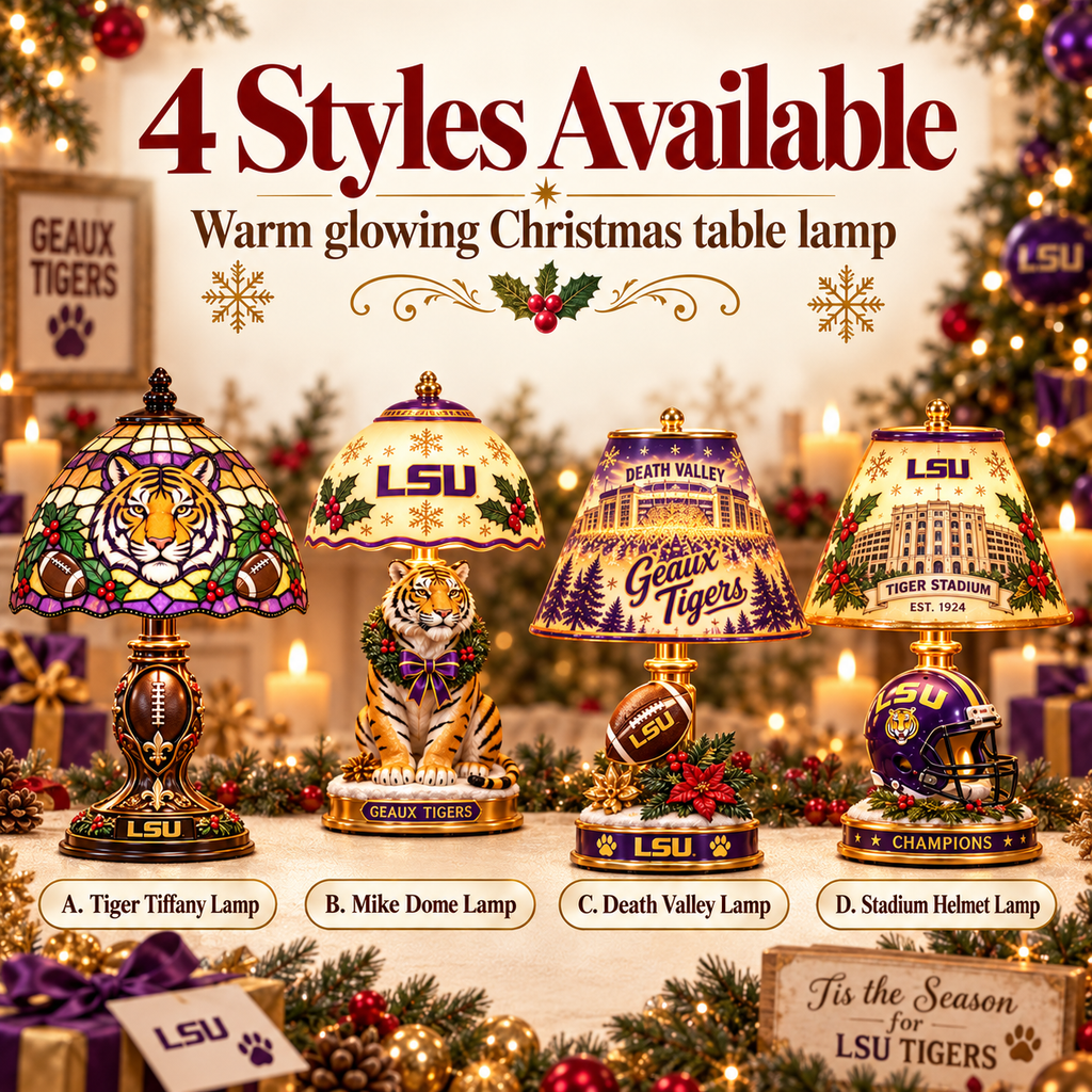 LSU Premium Vintage Christmas Table Lamp Set TNSM