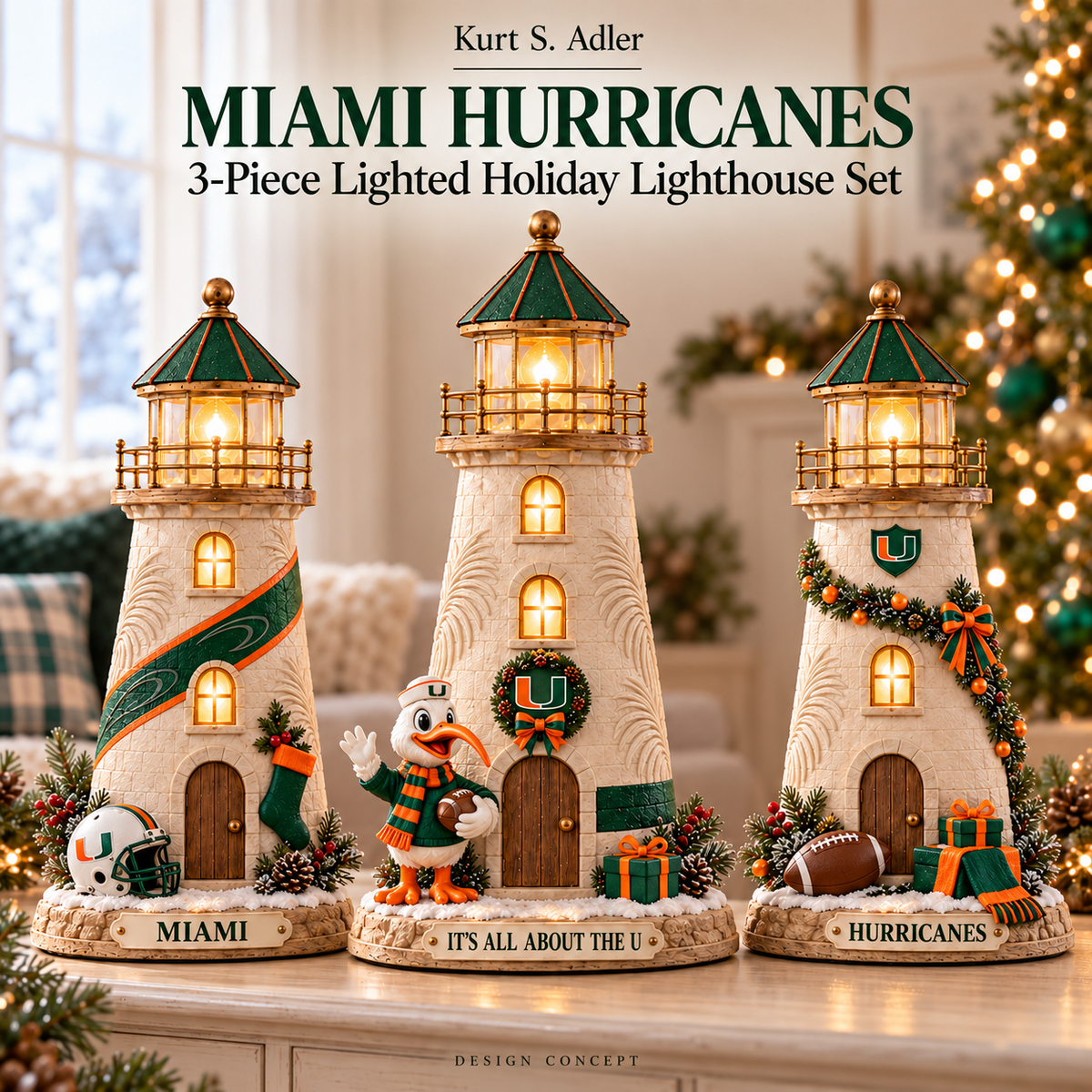MHC Premium Holiday Lighthouse Trio TMH