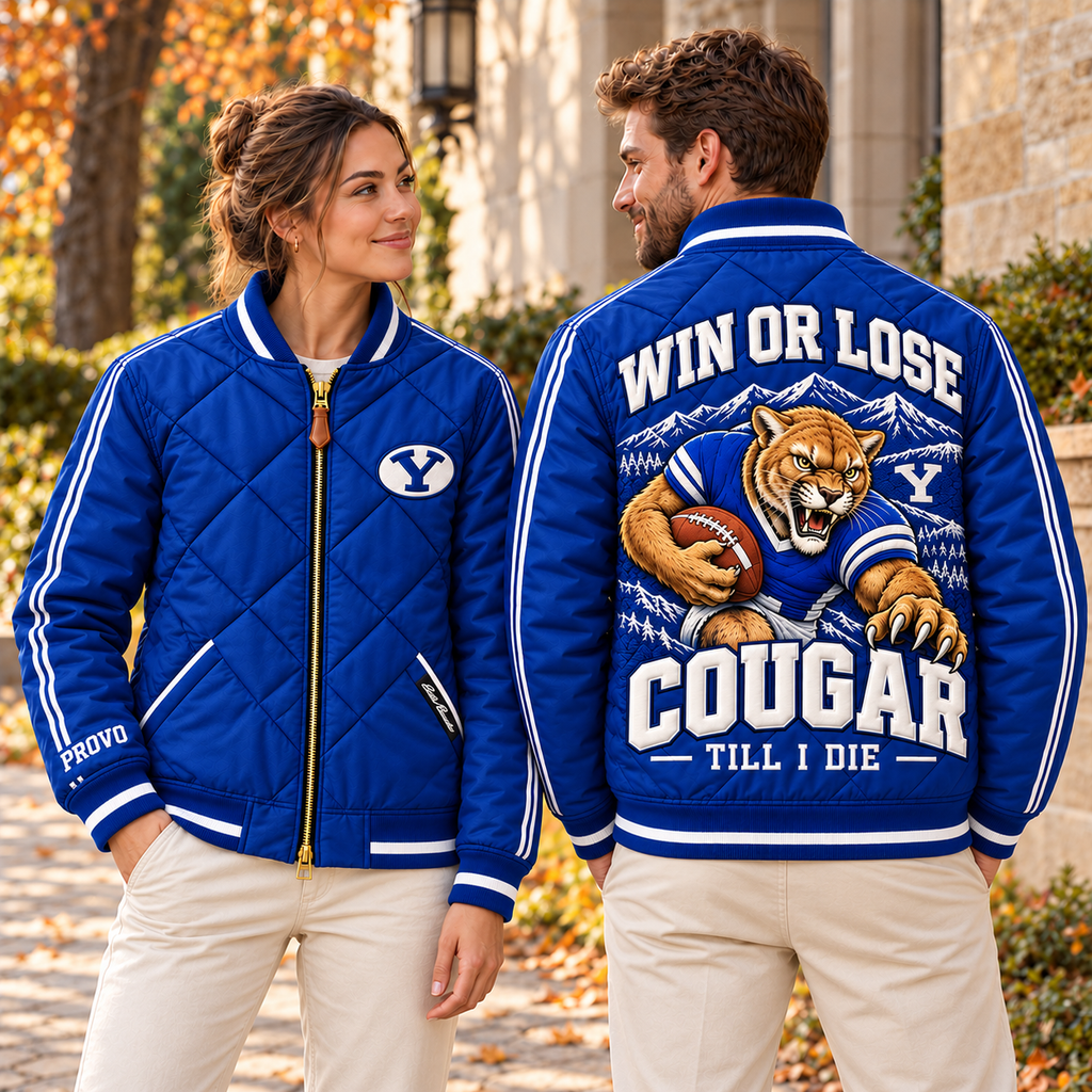 BYU Premium Classic Quilted Bomber Jacket TMH