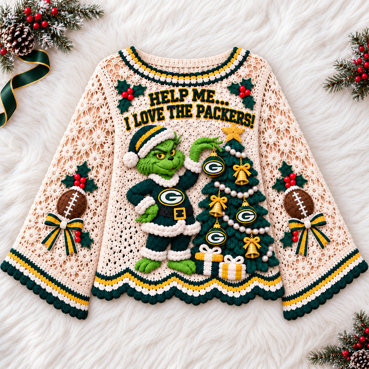 GBP Women’s Premium Christmas Bell-Sleeve Sweater TMH
