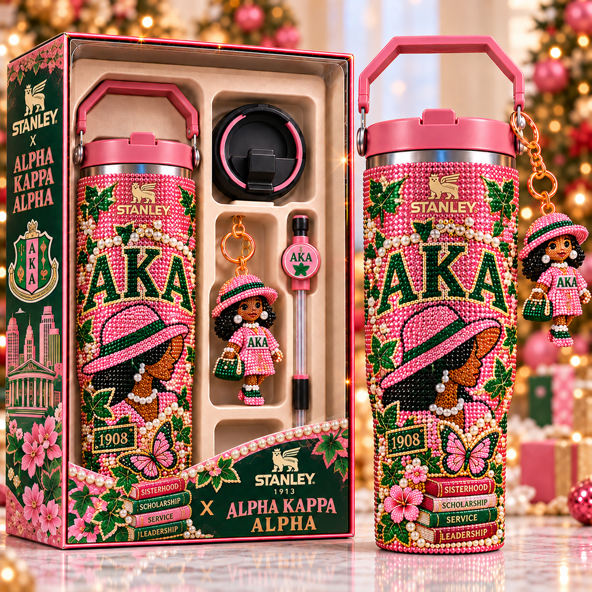 AKA Premium Rhinestone Tumbler Gift Set NTNA
