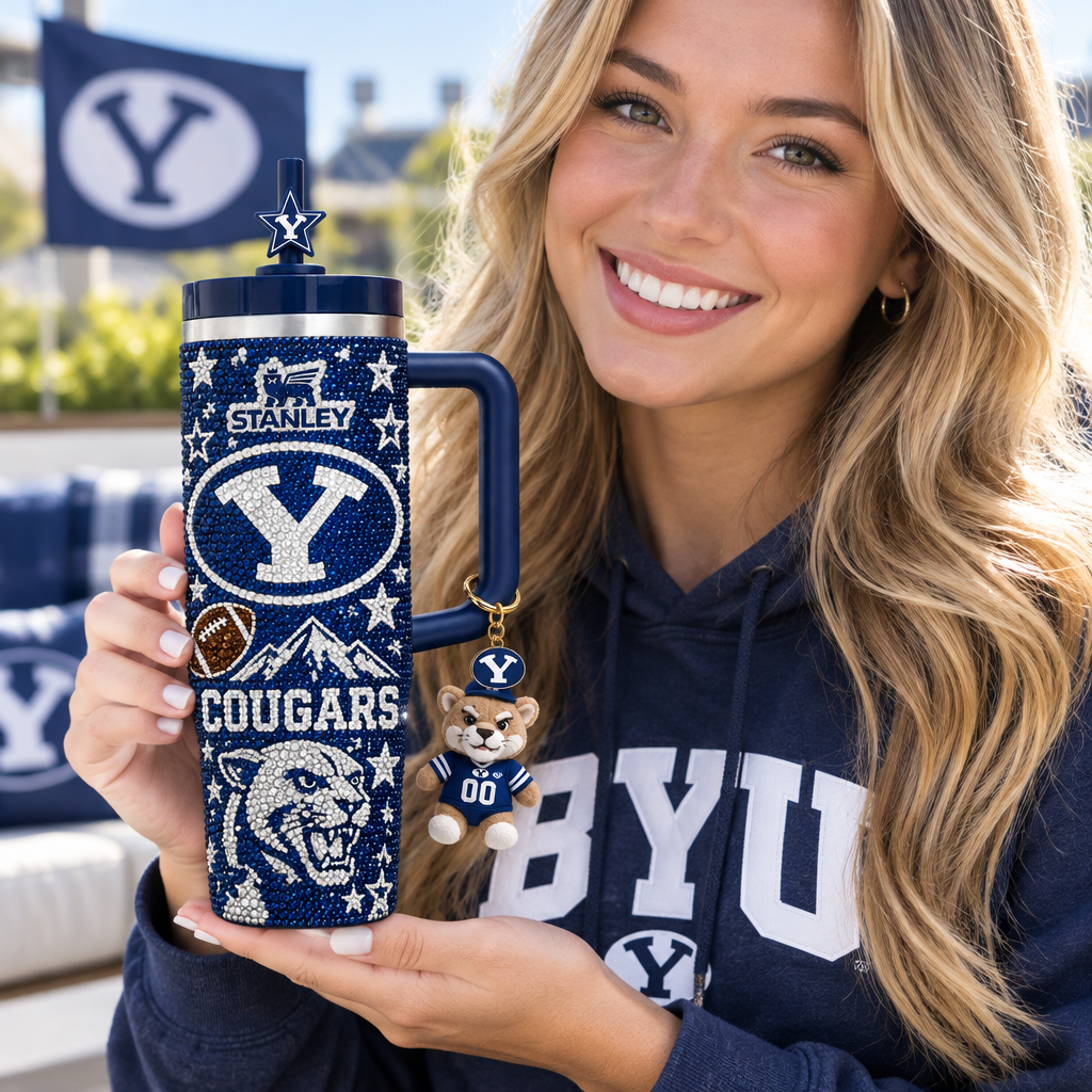 BYU Cougars 40oz Tumbler With Handle TTNL