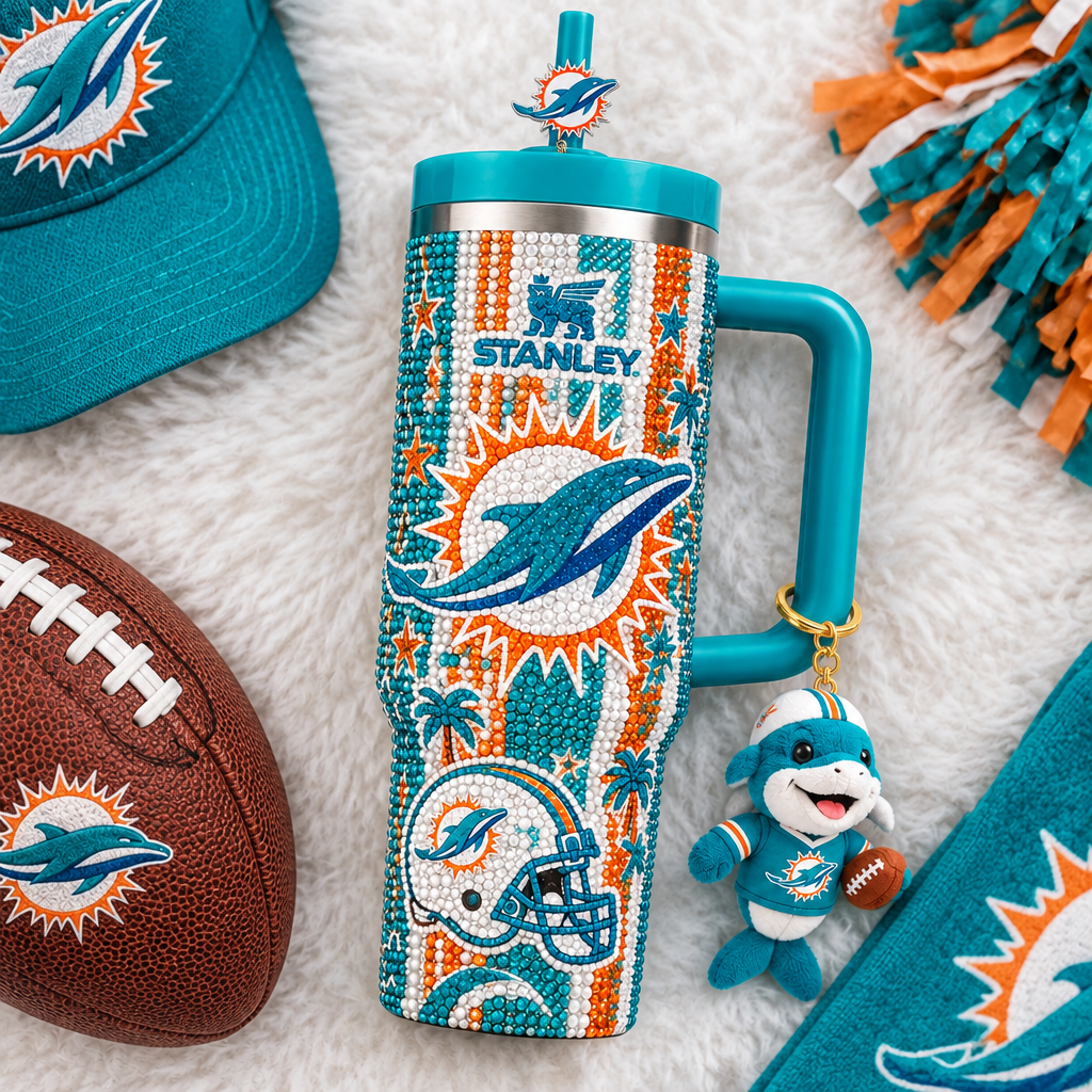 Miami Dolphins 40oz Tumbler With Handle TTNL